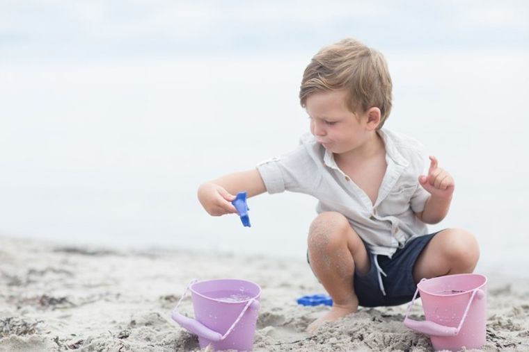 Scrunch, Bucket, składane wiaderko do wody i piasku, pastelowe żółte