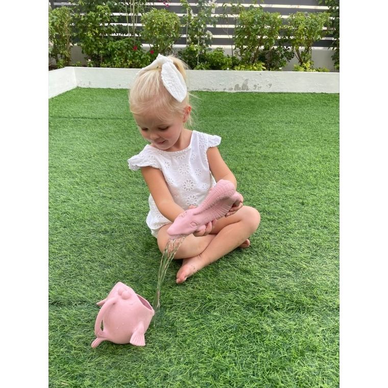 Scrunch, silikonowa konewka, krokodyl, pudrowy róż