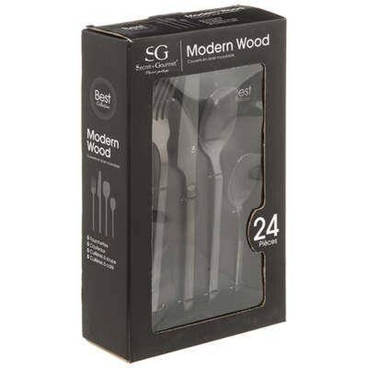 Secret de Gourmet, Modern, zestaw sztućców ze stali nierdzewnej, 24 szt.