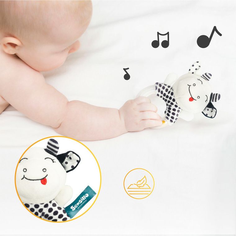 Sensillo, Black&White, miękka grzechotka, lew