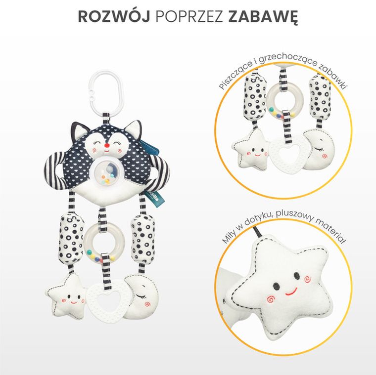 Sensillo, Black&White, zabawka podróżna, kotek