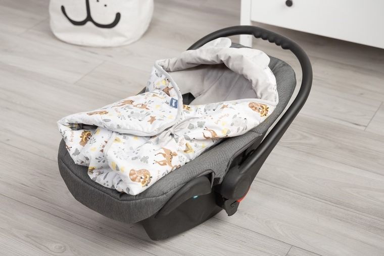 Sensillo, Leśna Przygoda, otulacz do fotelika, Velvet, biały