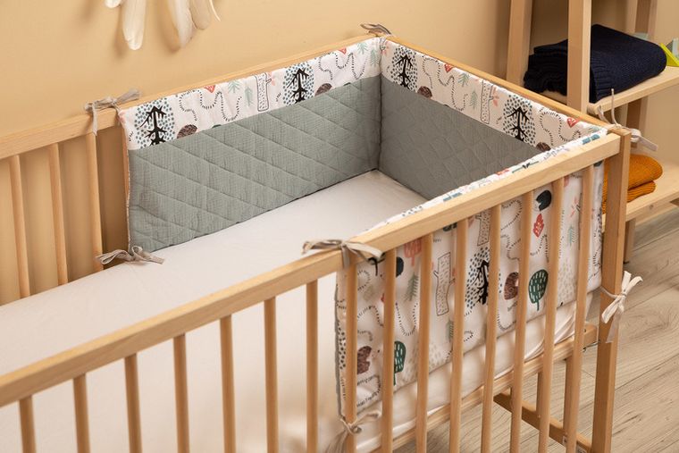 Sensillo, ochraniacz do łóżeczka muślin, Jeże, szmaragdowy