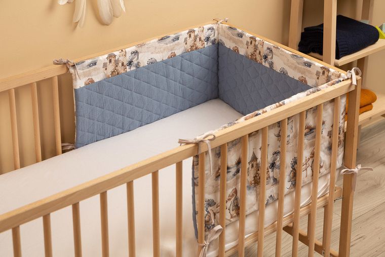 Sensillo, ochraniacz do łóżeczka muślin, Smoki, jeans