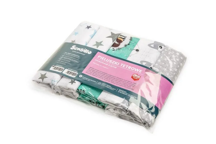 Sensillo, pieluszki tetrowe dla chłopca, 70-80 cm, 5 szt.