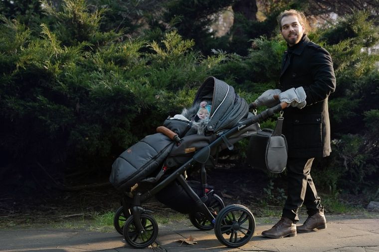 Sensillo, rękawiczka/mufka do wózka, minky, szara