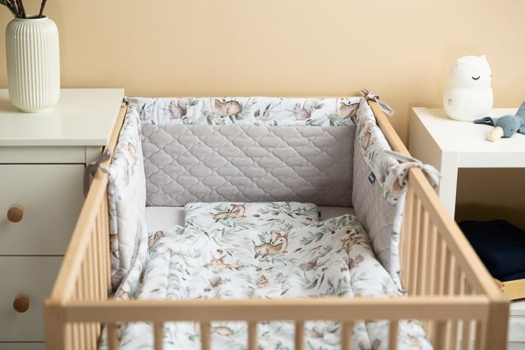 Sensillo, Sarenki, ochraniacz do łóżeczka, Plusz Karo, szary