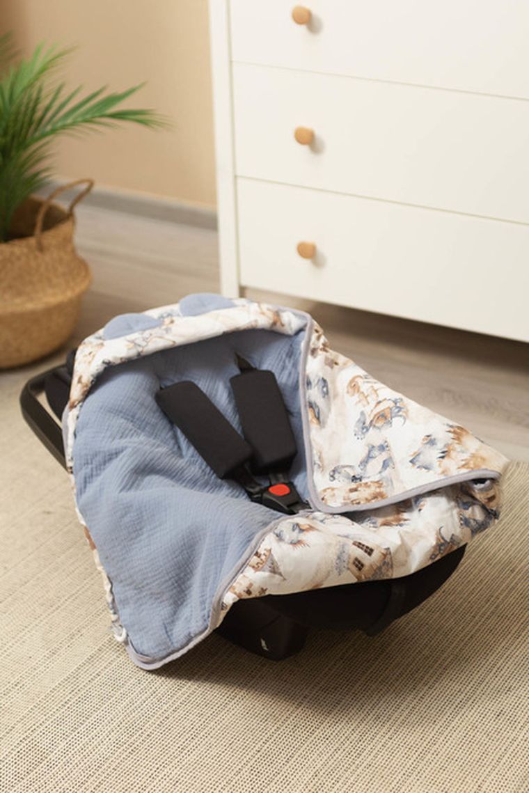 Sensillo, Smoki, otulacz muślinowy do fotelika, jeans