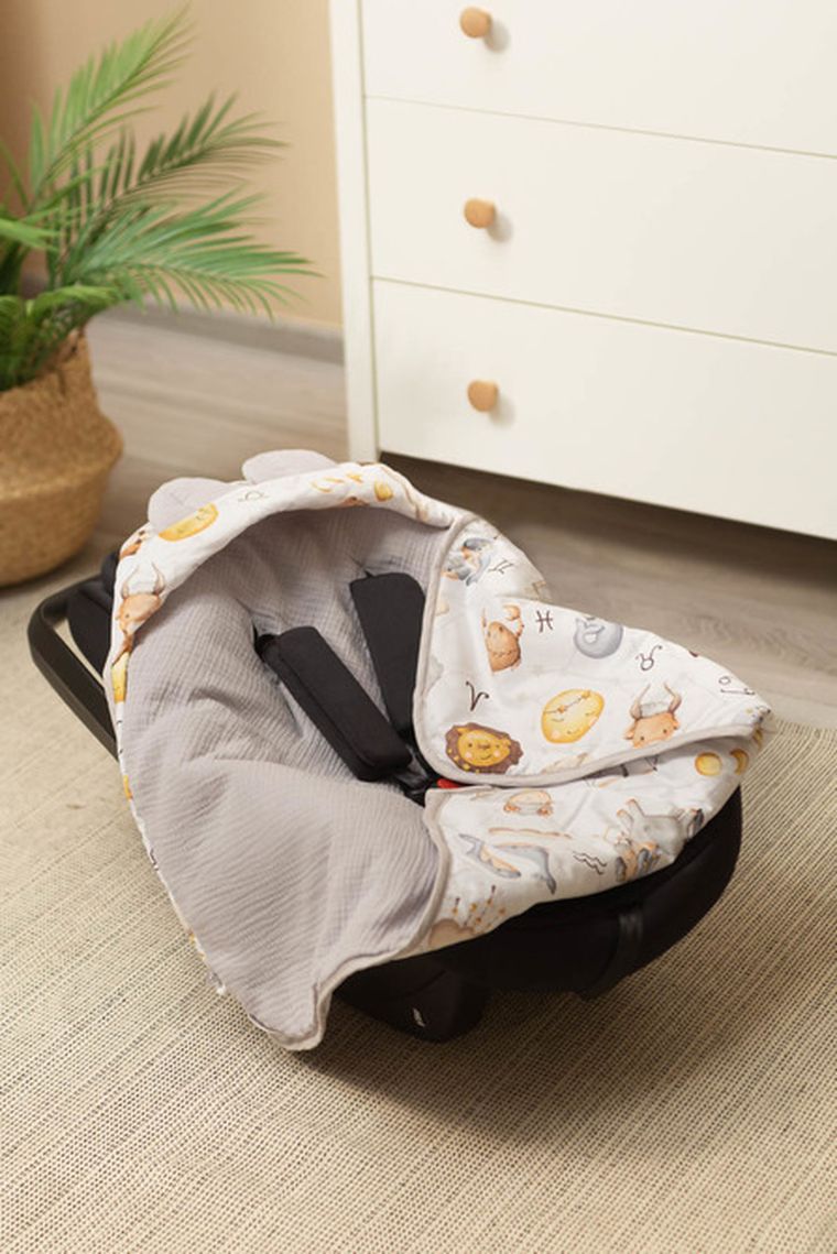 Sensillo, Zodiak, otulacz muślinowy do fotelika, szary