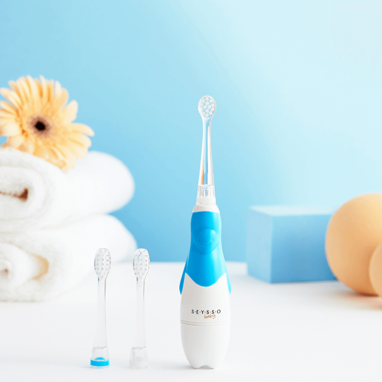 Seysso, Baby Penguin, szczoteczka soniczna dla dzieci, Ice Blue, 0-3 l.