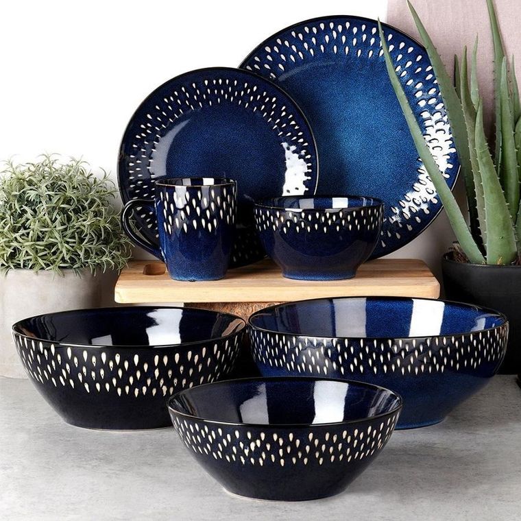 Siaki Collection, kubek, ceramiczny, granatowy, 350 ml