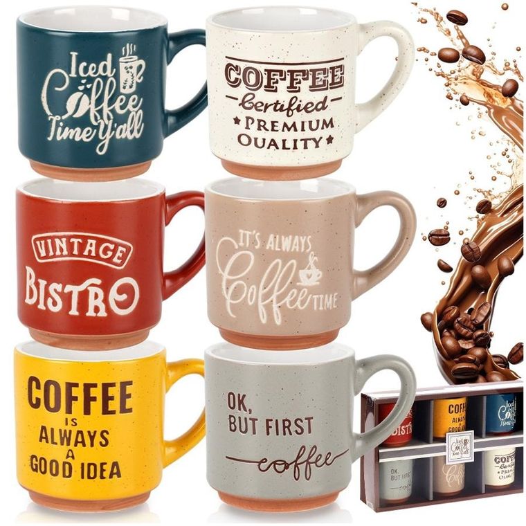 Siaki Collection, kubki do espresso, ceramiczne, 110 ml, 6 szt.