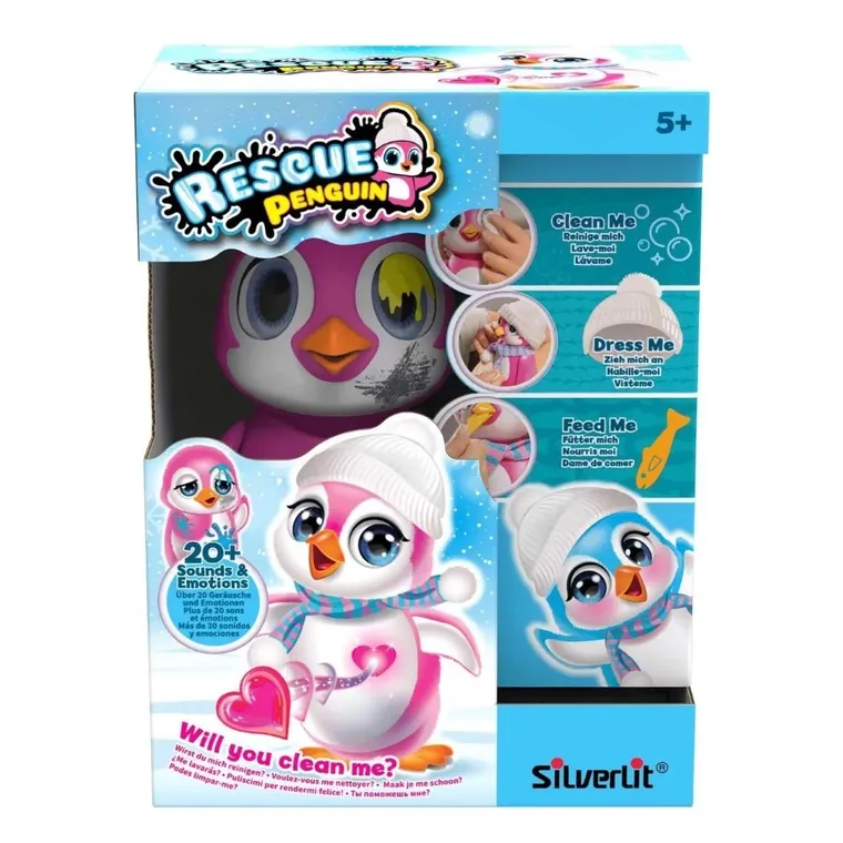 Silverlit, Pingwin, figurka interaktywna, różowy
