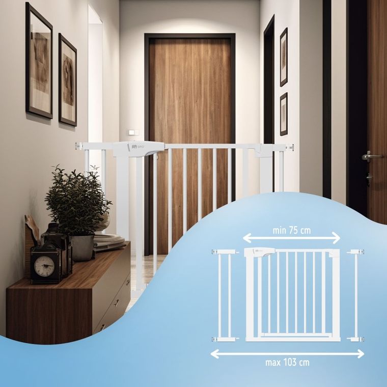 Sipo, bramka zabezpieczająca na schody, barierka ochronna, biała
