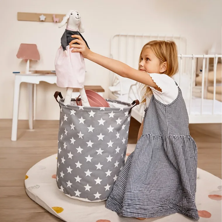 Sipo, kosz na zabawki XL, bawełniany, wodoodporny, zamykany na ściągacz, Gwiazdki