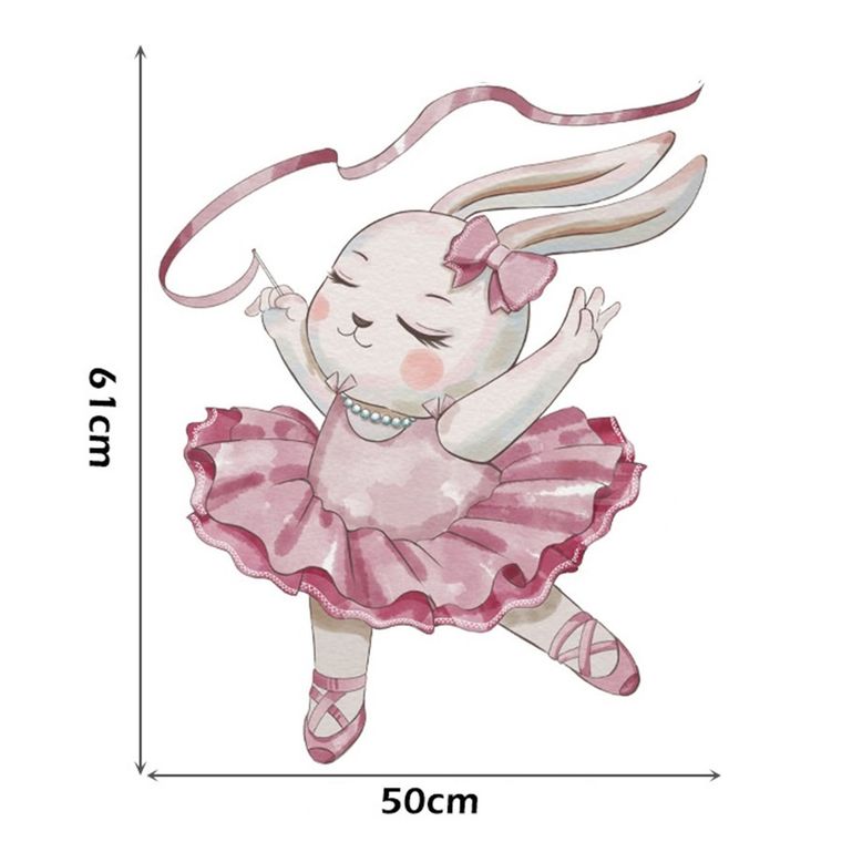 Sipo, naklejki na ścianę do pokoju dziecięcego, Króliczek Baletnica