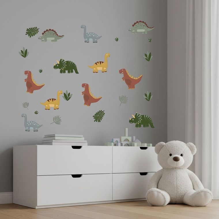 Sipo, naklejki na ścianę do pokoju dziecięcego, Mini dinozaury