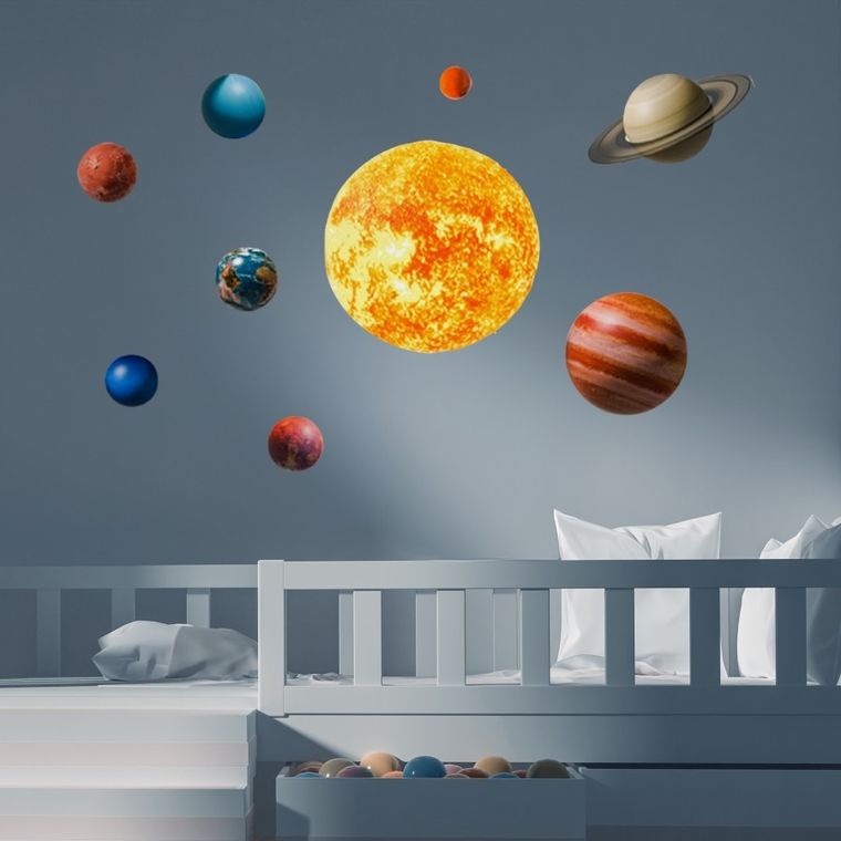 Sipo, naklejki na ścianę do pokoju dziecięcego, Planety