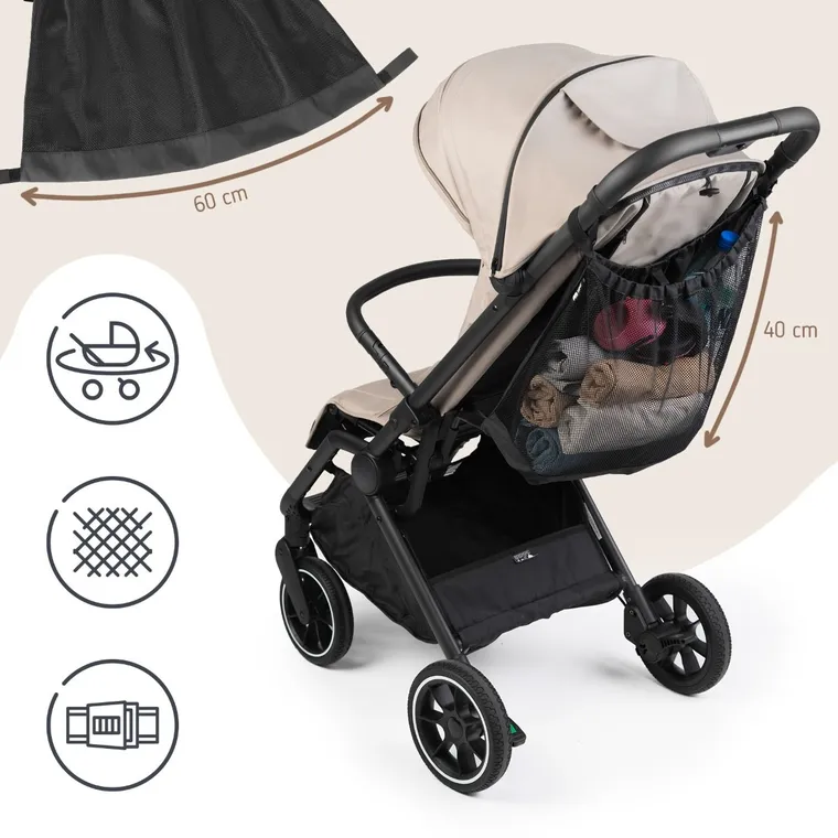 Sipo, siatkowy organizer do wózka, torba do przechowywania XL