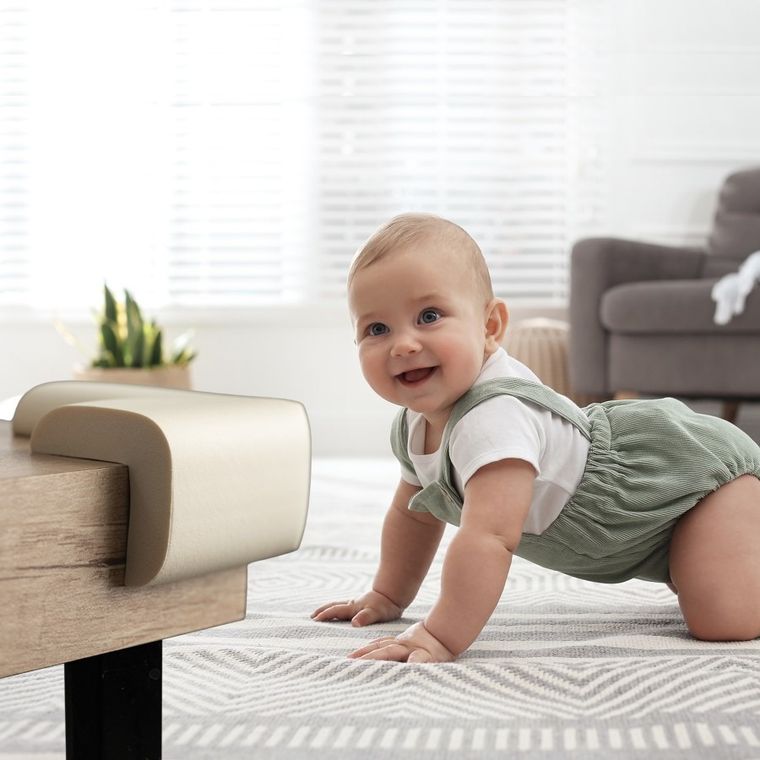 Sipo, zestaw piankowych zabezpieczeń narożników mebli, kremowe, 4 szt.