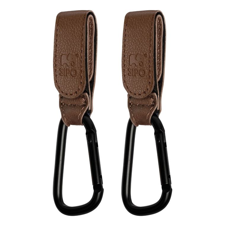 Sipo, zestaw uniwersalnych zaczepów do wózka, brązowe, 2 szt.