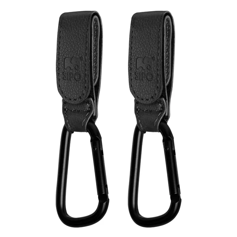 Sipo, zestaw uniwersalnych zaczepów do wózka, czarne, 2 szt.