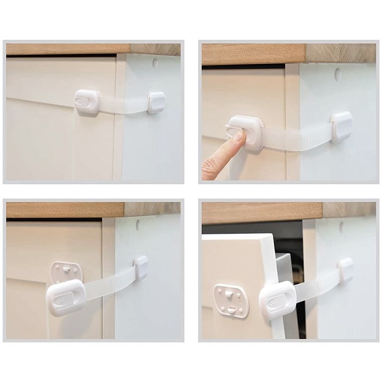 Sipo, zestaw zabezpieczeń do szaf i szuflad z regulacją, 6 szt.