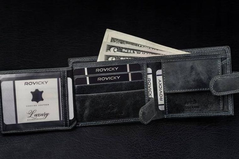 Skórzany portfel męski na zatrzask, Always Wild