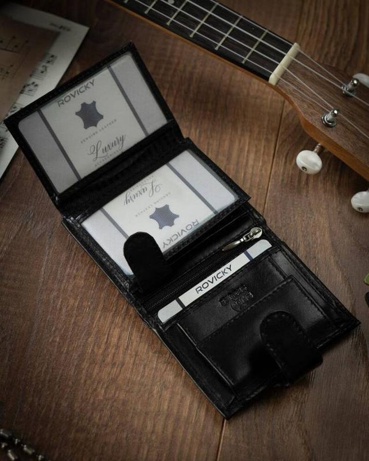 Skórzany portfel męski średnich rozmiarów z systemem RFID, 4U Cavaldi