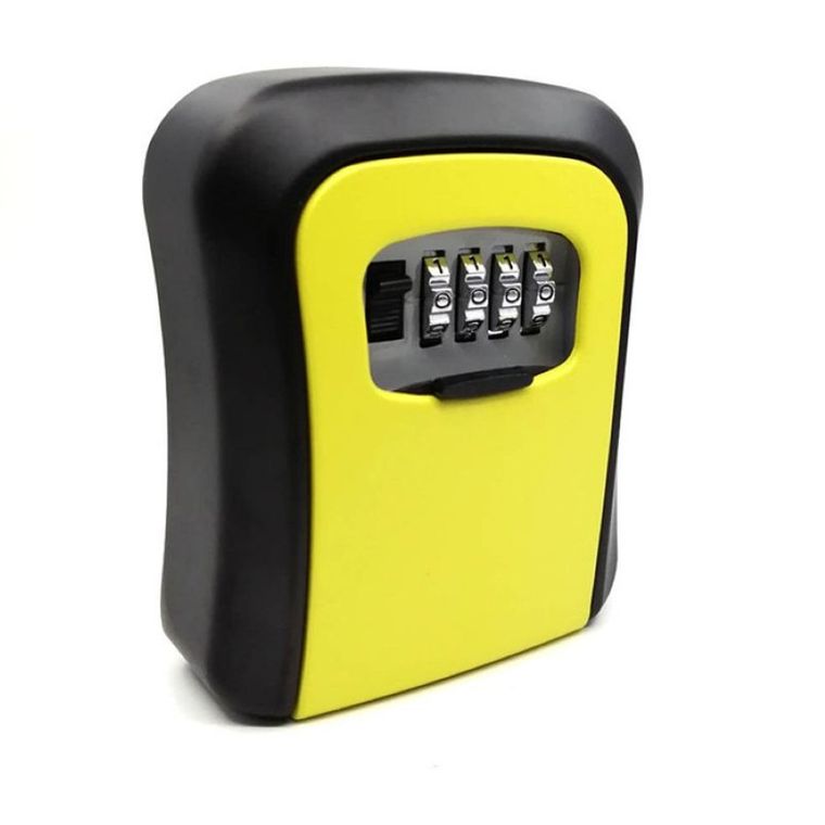 Skrzynka na klucze zamykana na szyfr, żółta