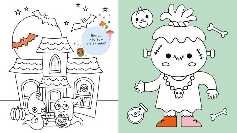 Słodkie straszaki. Kolorowanka Kawaii