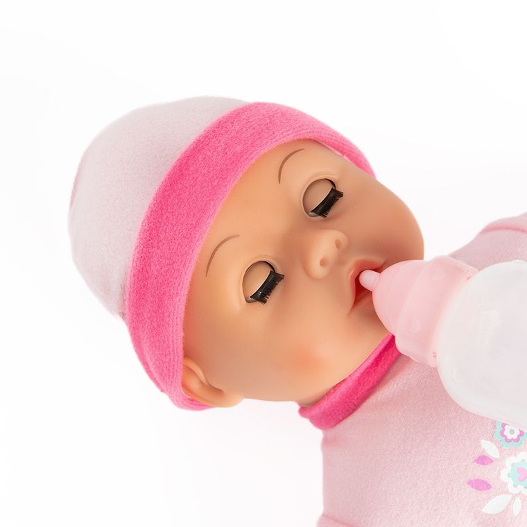 Smiki, Anna, interaktywna lalka bobas z akcesoriami i pozytywką, 40 cm