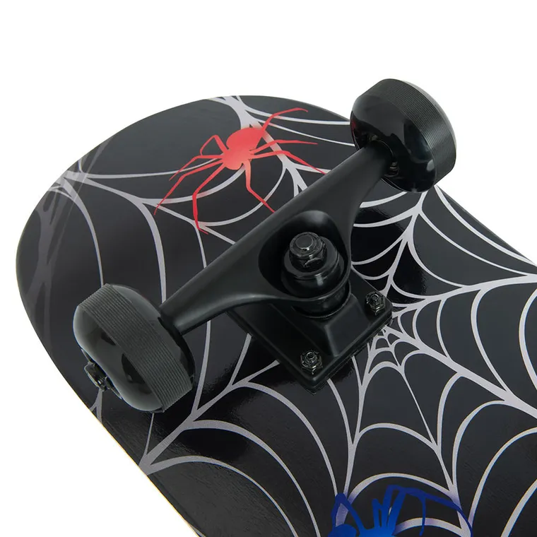 Smiki, deskorolka, czarna, pająk