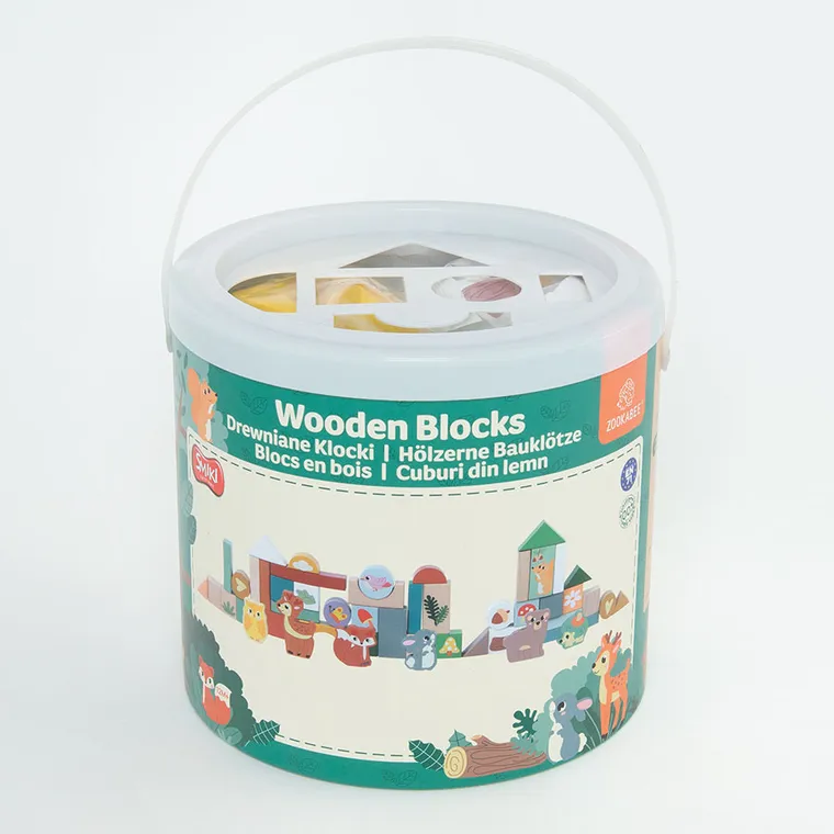 Smiki, Leśne zwierzęta, drewniane klocki, 50 elementów