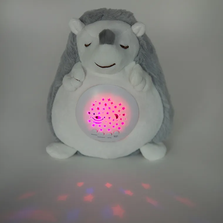 Smiki, Little Dreamer, Śpiący jeżyk, pluszowy projektor z muzyką i światłem, szary