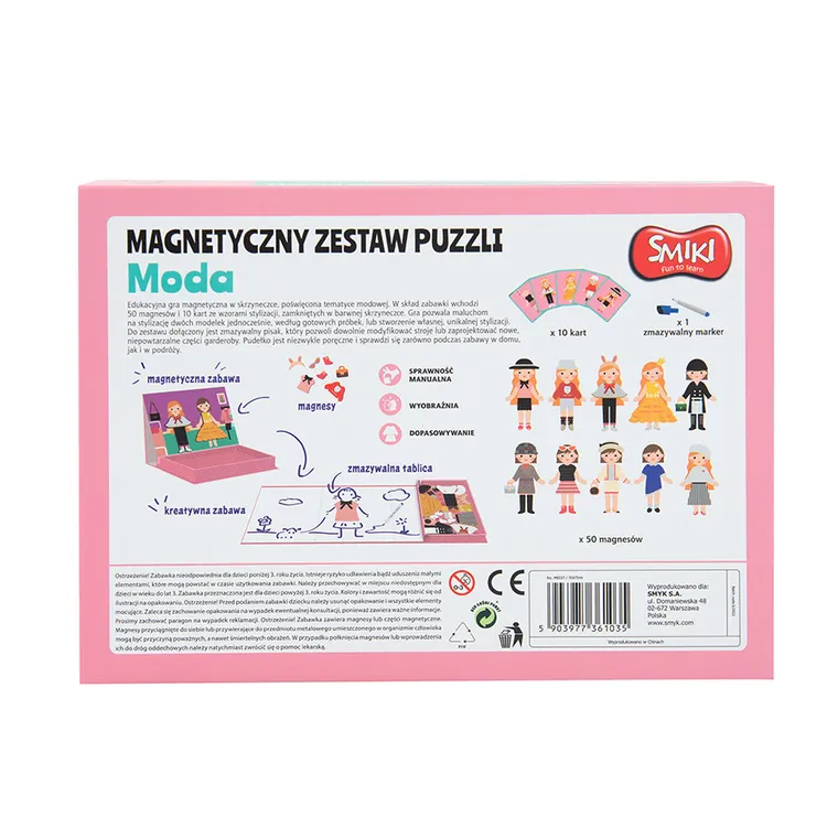 Smiki, Mądra Sówka, Moda, puzzle magnetyczne, 50 elementów