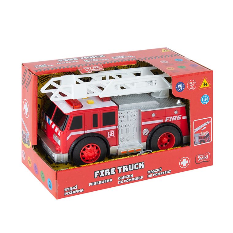 Smiki, Straż pożarna, pojazd, światło i dźwięk, 18 cm