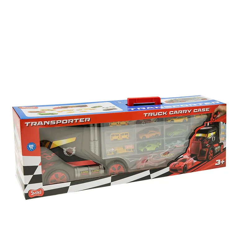 Smiki, transporter z garażem, 6 samochodzików i akcesoria