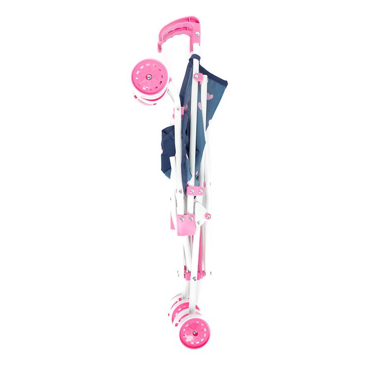 Smiki, wózek spacerowy dla lalek, granatowo-biały