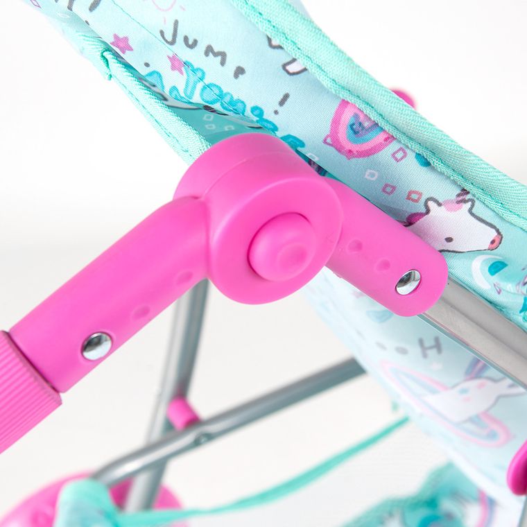 Smiki, wózek spacerowy dla lalek, miętowo-różowy