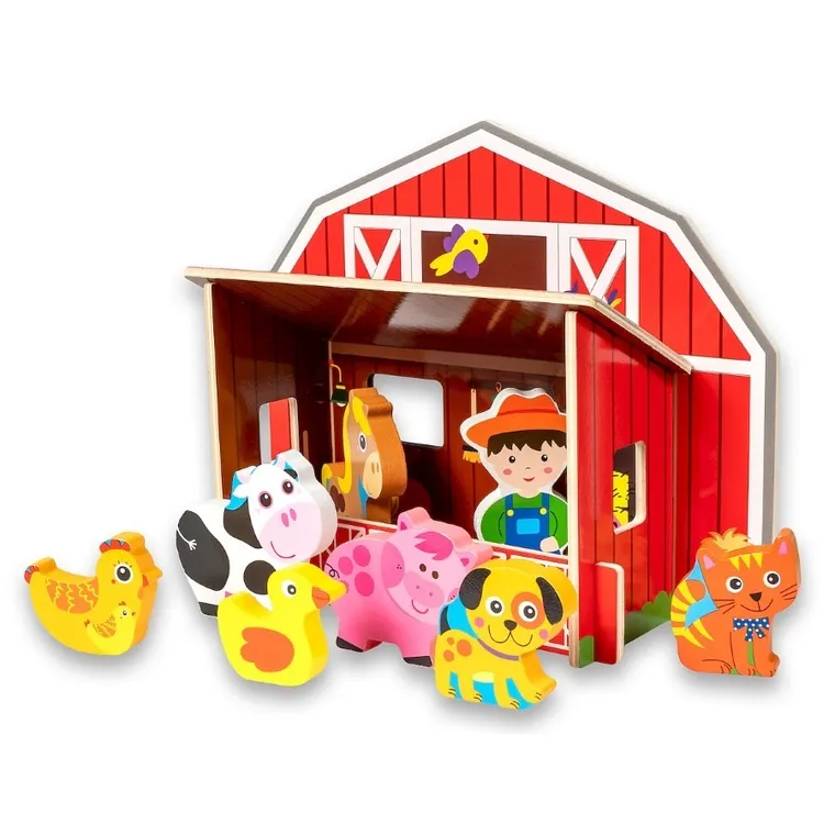 Smily Play, Farma, drewniany domek z figurkami