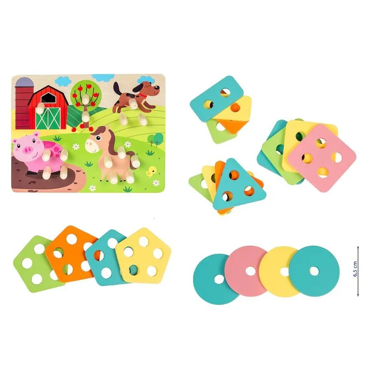 Smily Play, Farma, układanka drewniana, kształty