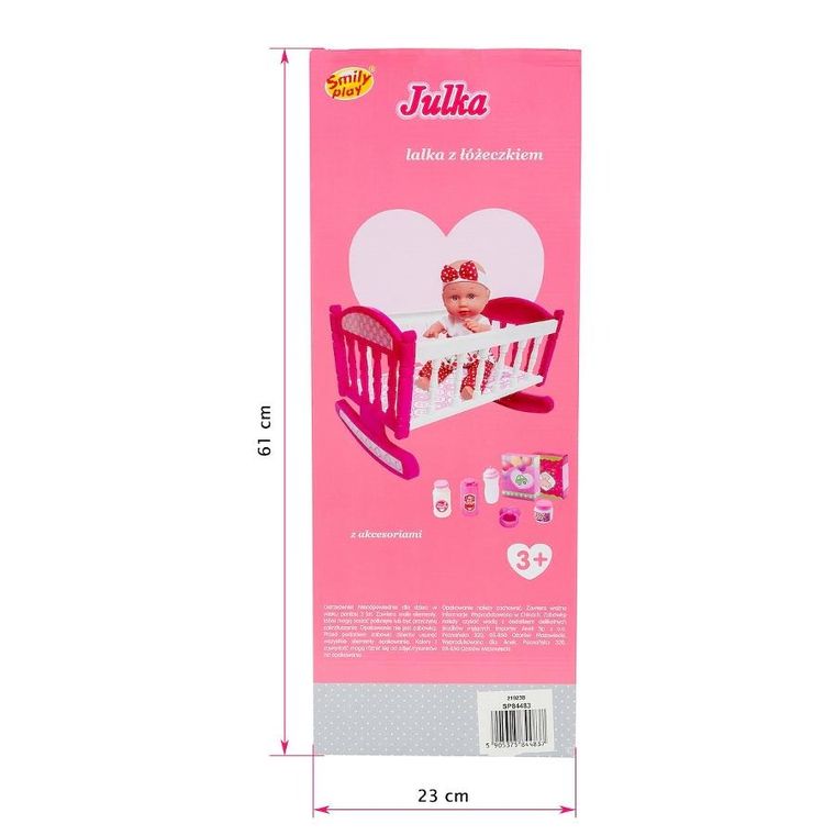 Smily Play, Julka, lalka bobas z łóżeczkiem i akcesoriami