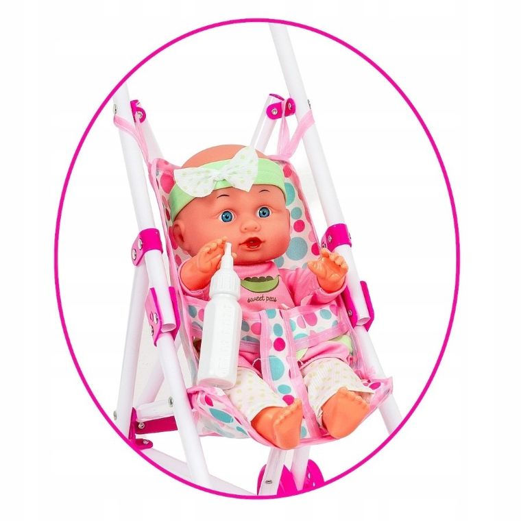 Smily Play, Julka, lalka interaktywna, zestaw z wózkiem spacerówką