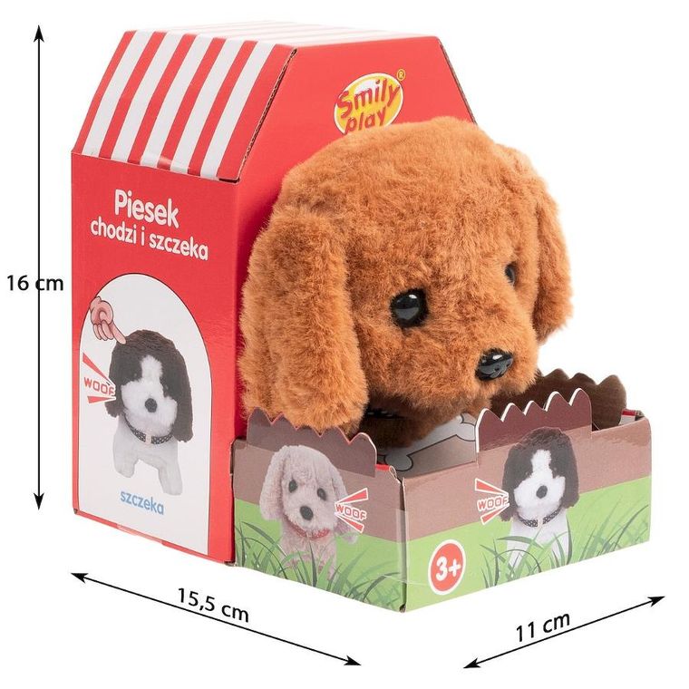 Smily Play, piesek chodzący, maskotka interaktywna, brązowy