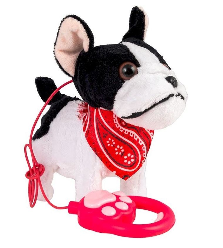 Smily Play, piesek chodzący na smyczy, czarno-biały