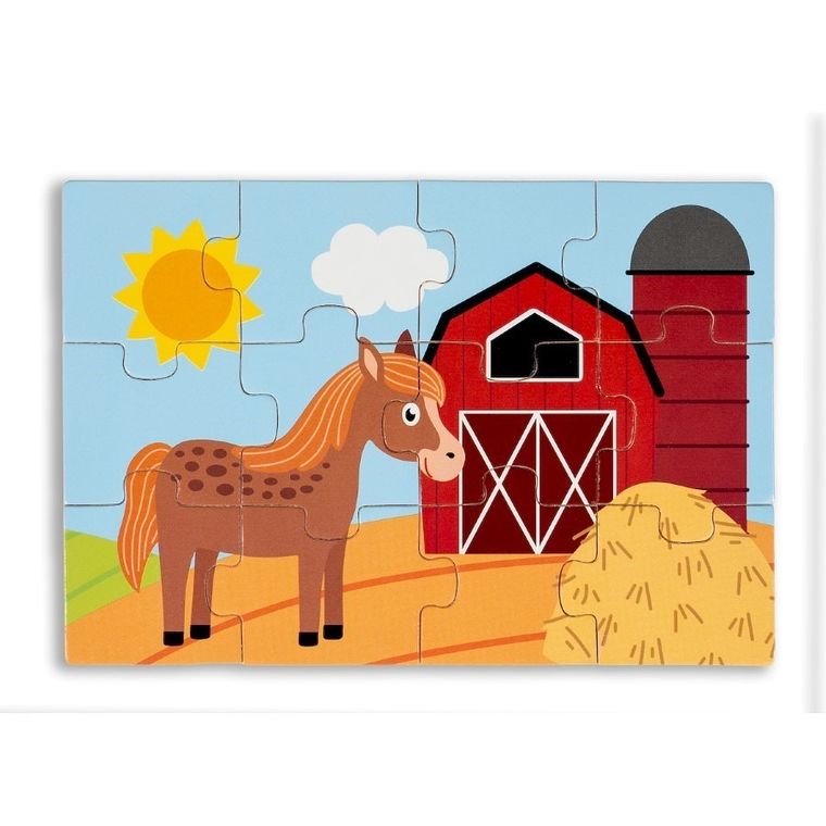 Smily Play, puzzle drewniane 4w1, 12 elementów