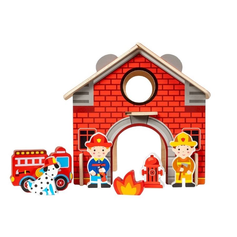Smily Play, Remiza strażacka, drewniany domek z figurkami