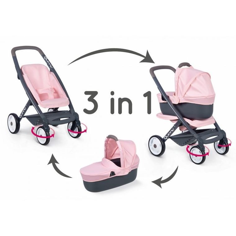 Smoby, Maxi Cosi, wózek dla lalek 3w1