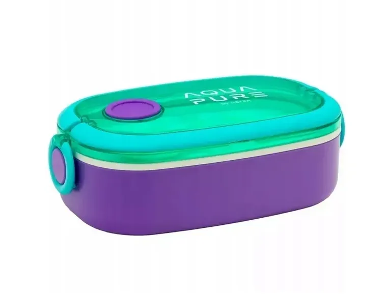 Śniadaniówka Aqua Pure ze sztućcami - mint/lavender